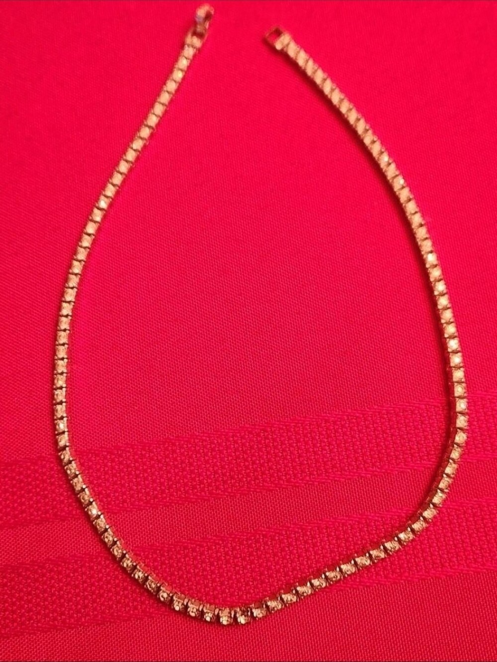 Vintage Rhinestone l Tennis Necklace